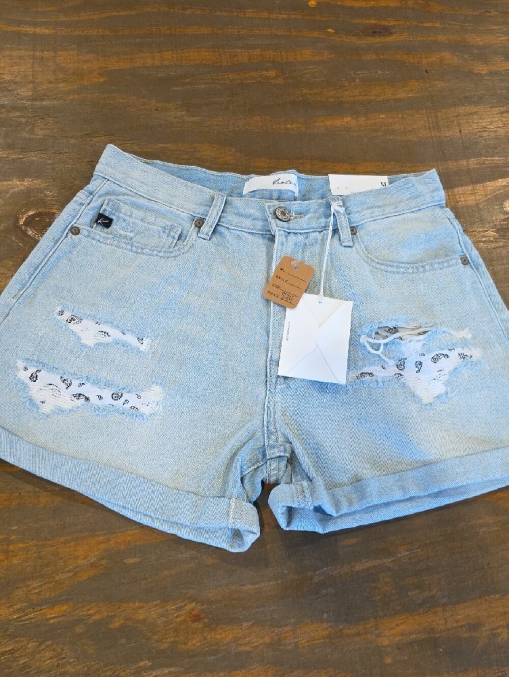 KanCan Light Blue Distressed Denim Shorts - Picture 6 of 14